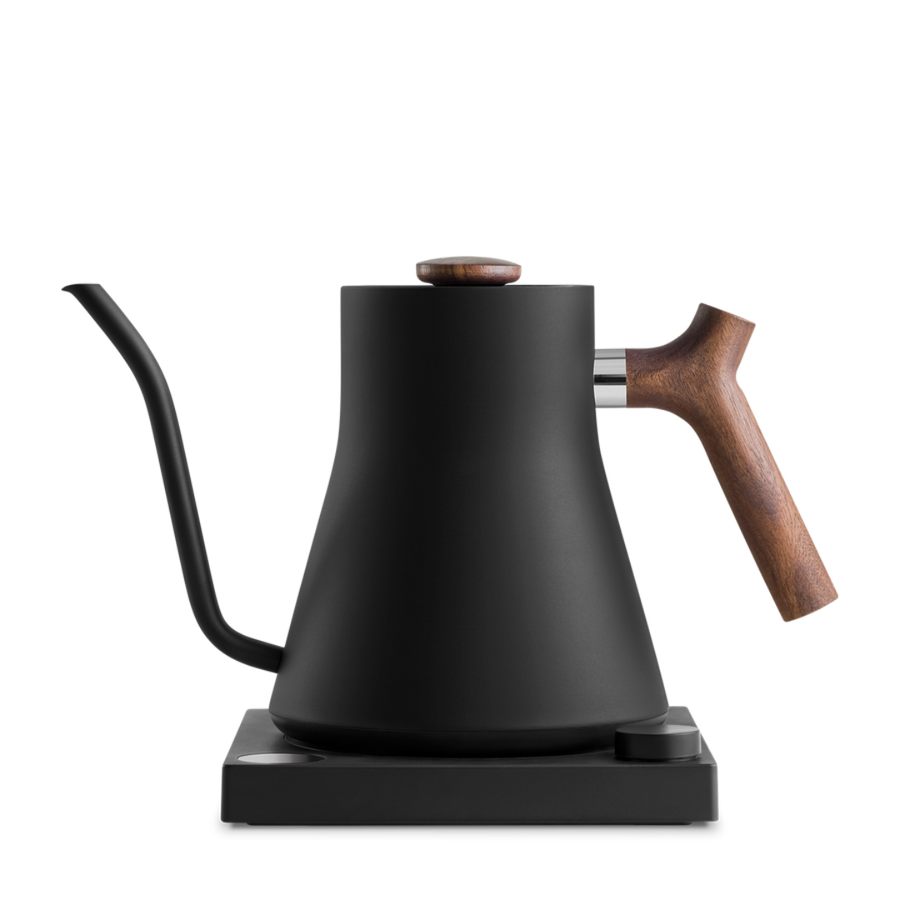 Fellow Stagg EKG Electric Kettle with matte black finish on base.