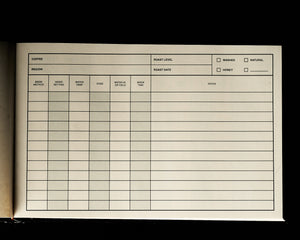 Interior page of Coffee Brewer's Logbook, showing writing surface 
