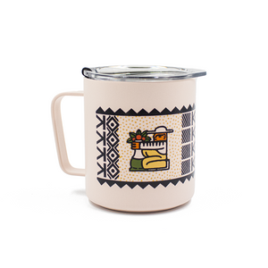 Specialty Coffee Roasters Camp Mug designed by Zaine Vaun depicting a coffee farmer.